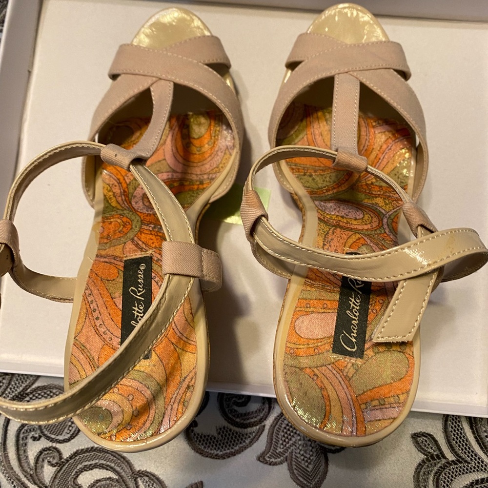 Beige wedges